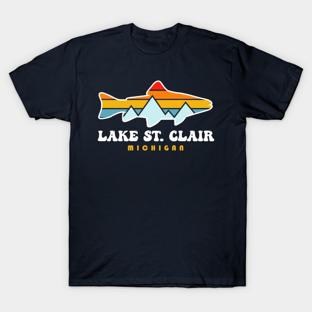 Lake St. Clair Fishing Michigan Fish T-Shirt by PodDesignShop